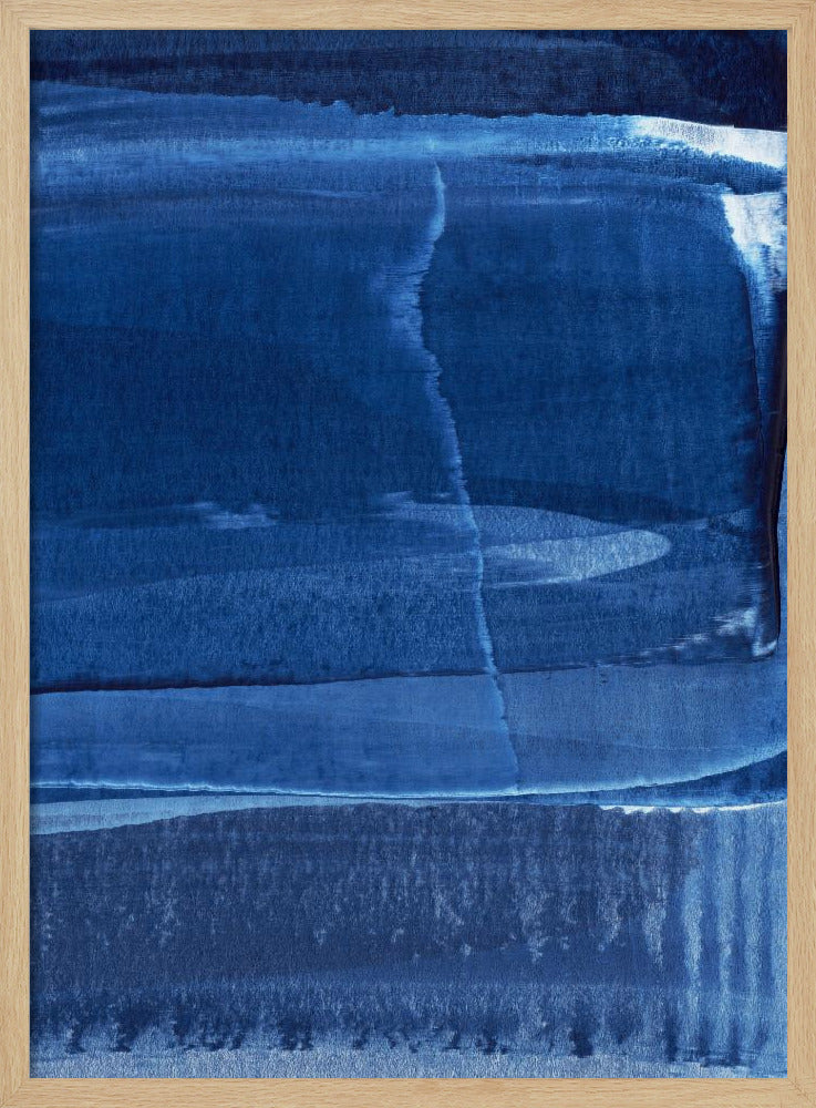 Blue Texture Flowing Vertical Lines | Poster