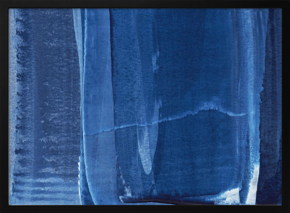 Blue Texture Flowing Vertical Lines | Poster