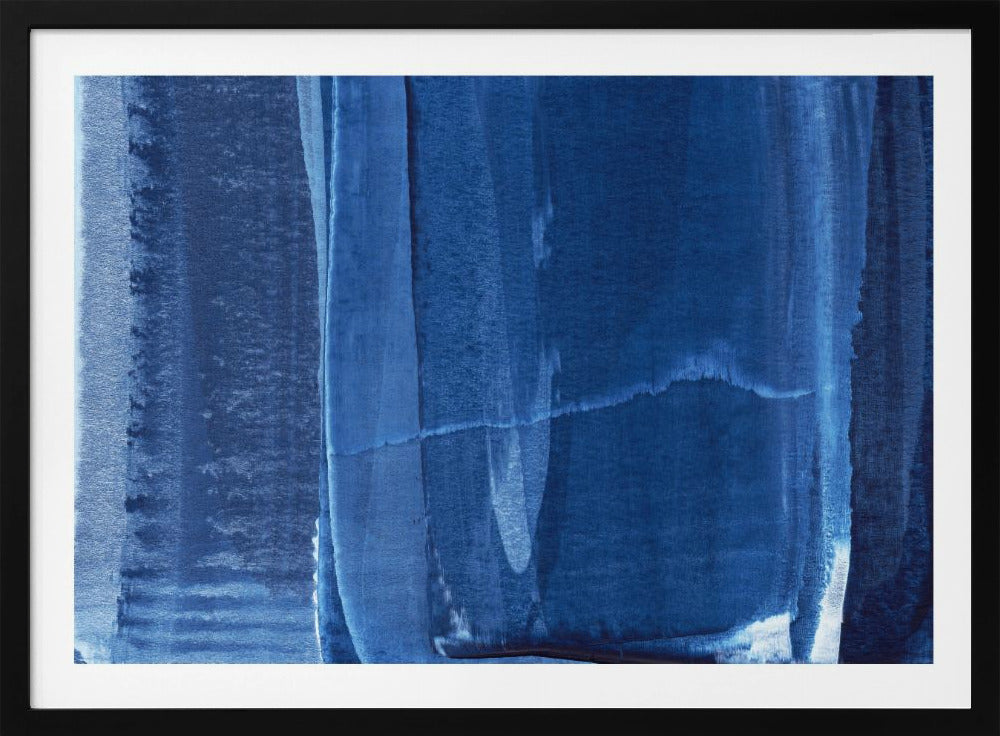 Blue Texture Flowing Vertical Lines | Poster