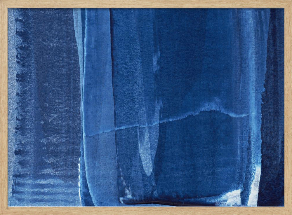 Blue Texture Flowing Vertical Lines | Poster