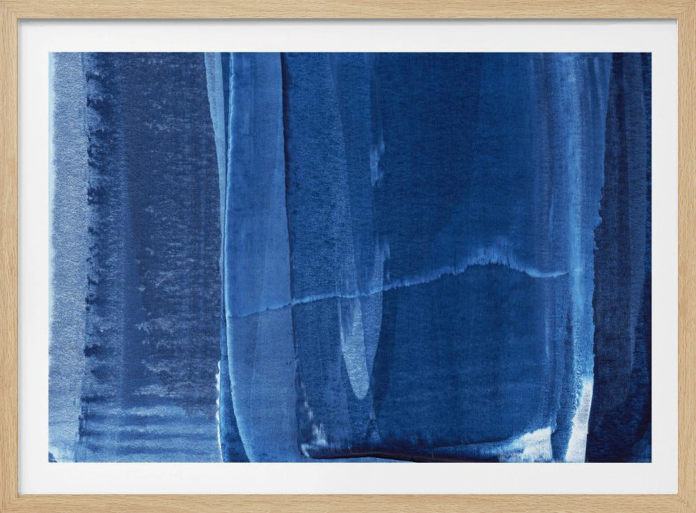Blue Texture Flowing Vertical Lines | Poster