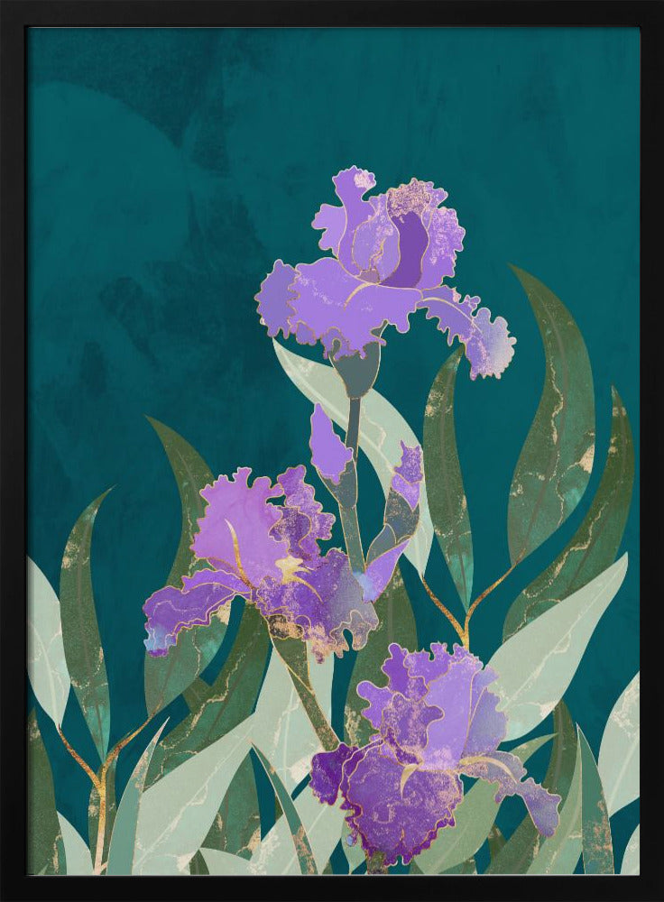 Iris Flower Turquoise | Poster