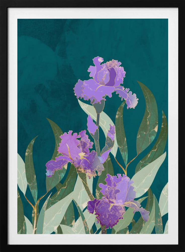 Iris Flower Turquoise | Poster