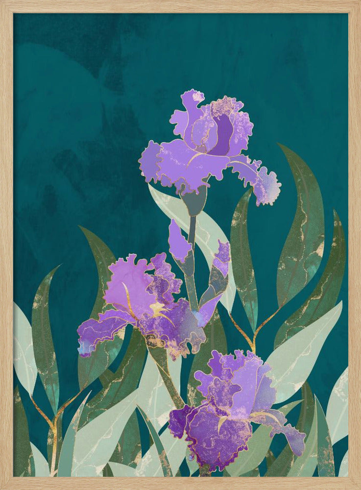 Iris Flower Turquoise | Poster