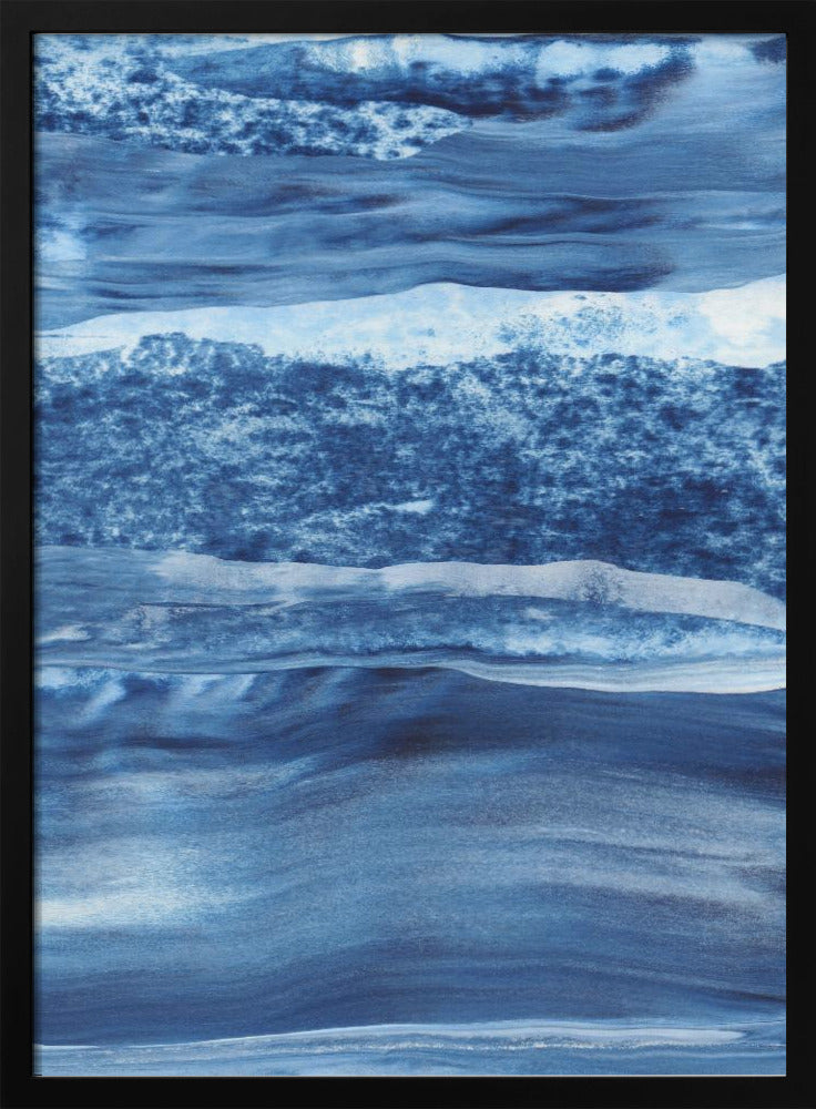 Blue Texture Flowing Vertical Lines | Poster