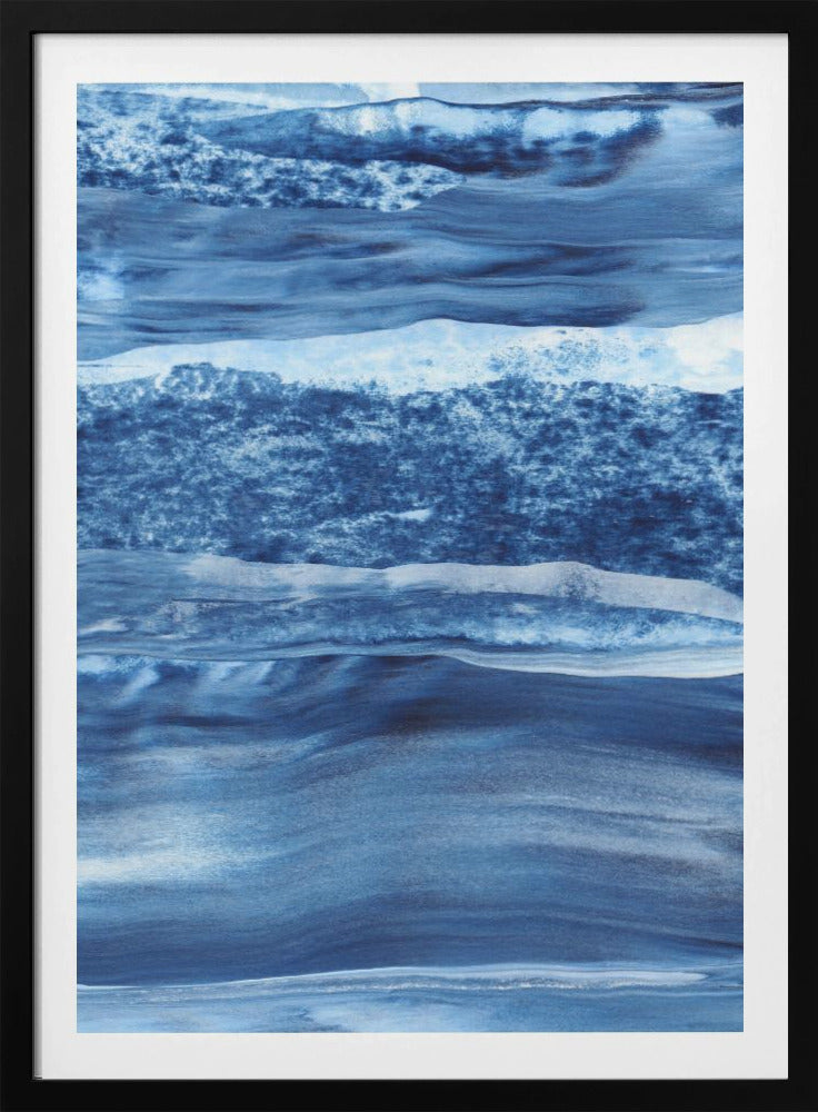 Blue Texture Flowing Vertical Lines | Poster