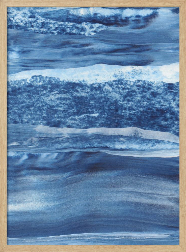 Blue Texture Flowing Vertical Lines | Poster