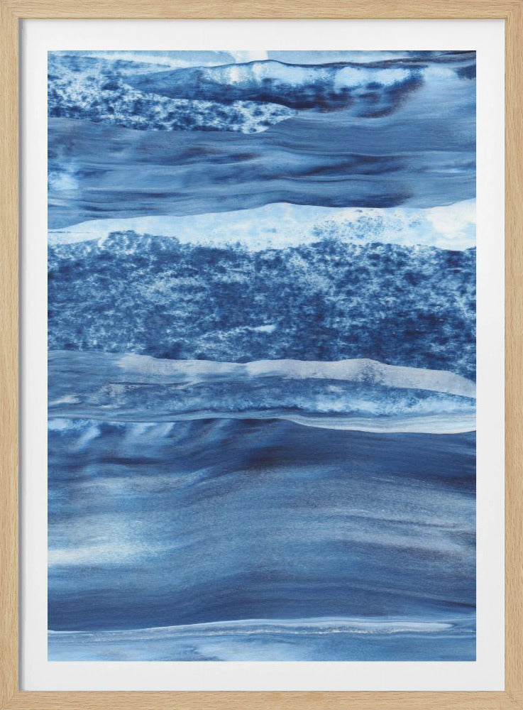 Blue Texture Flowing Vertical Lines | Poster