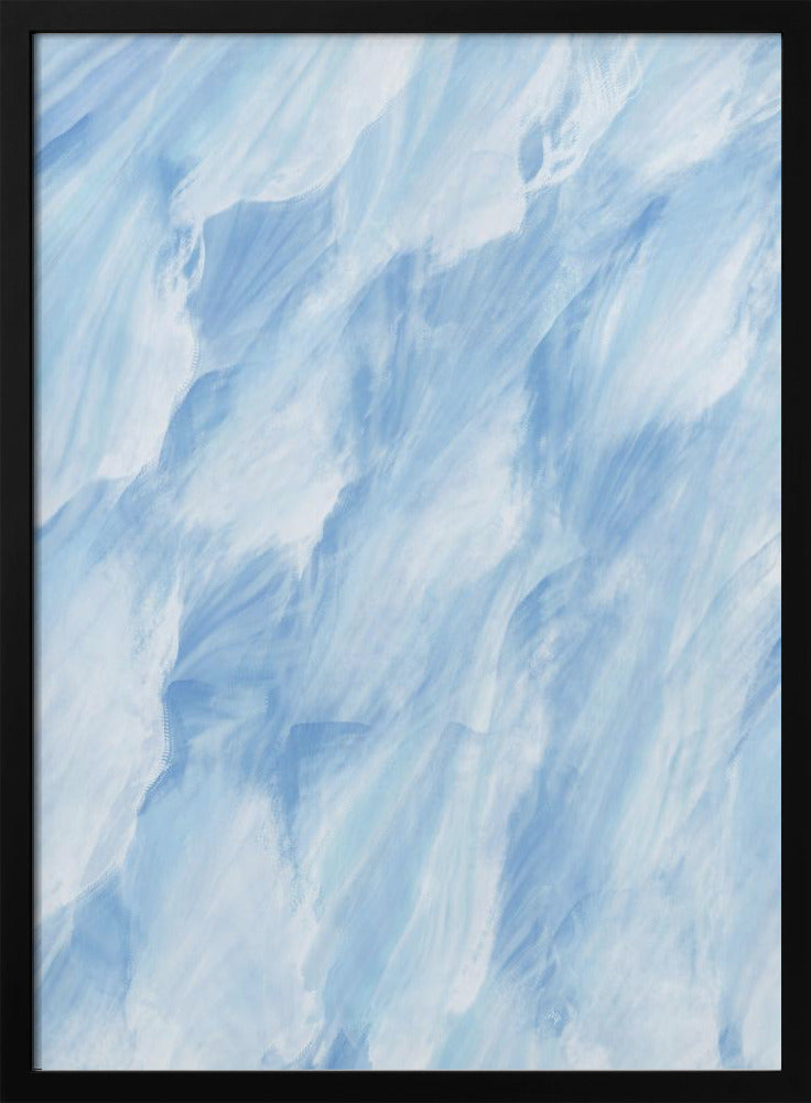 Light Blue And White Brushstrokes | Poster