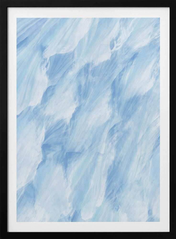 Light Blue And White Brushstrokes | Poster