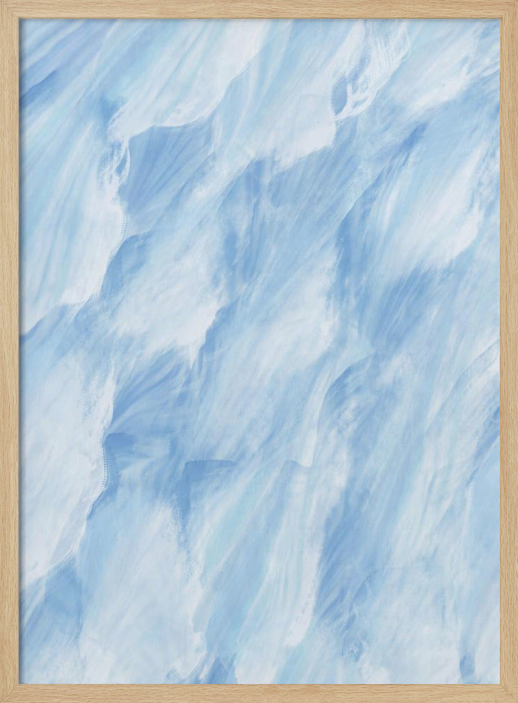 Light Blue And White Brushstrokes | Poster