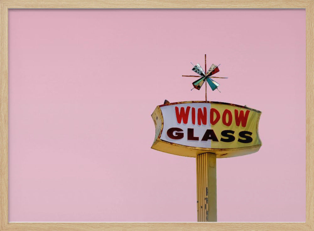 Atomic Pink Starburst Vintage Sign | Poster