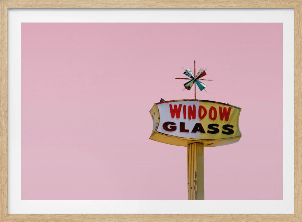 Atomic Pink Starburst Vintage Sign | Poster