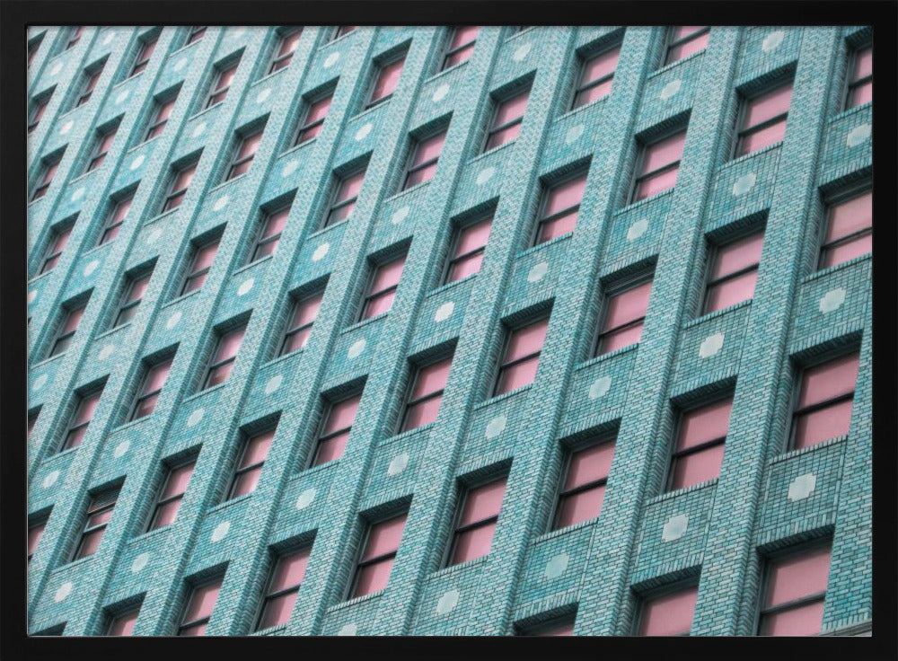 Brick Building with Pink Windows | Poster