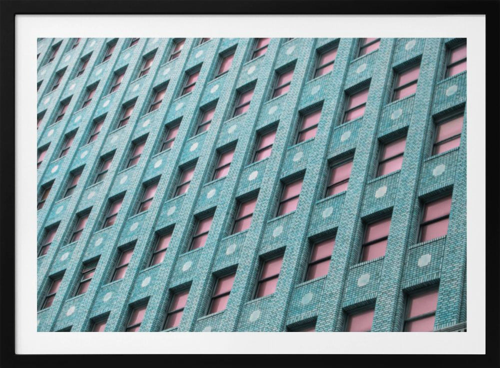 Brick Building with Pink Windows | Poster