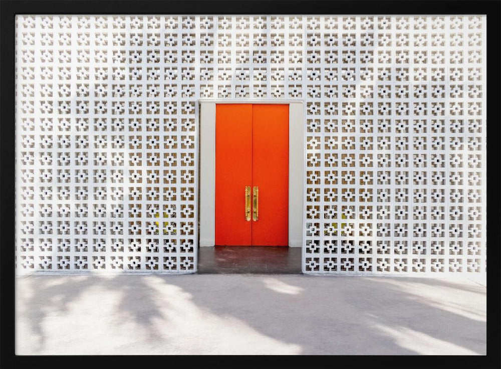 Parker Orange Doors and Breezeblock Wall | Poster