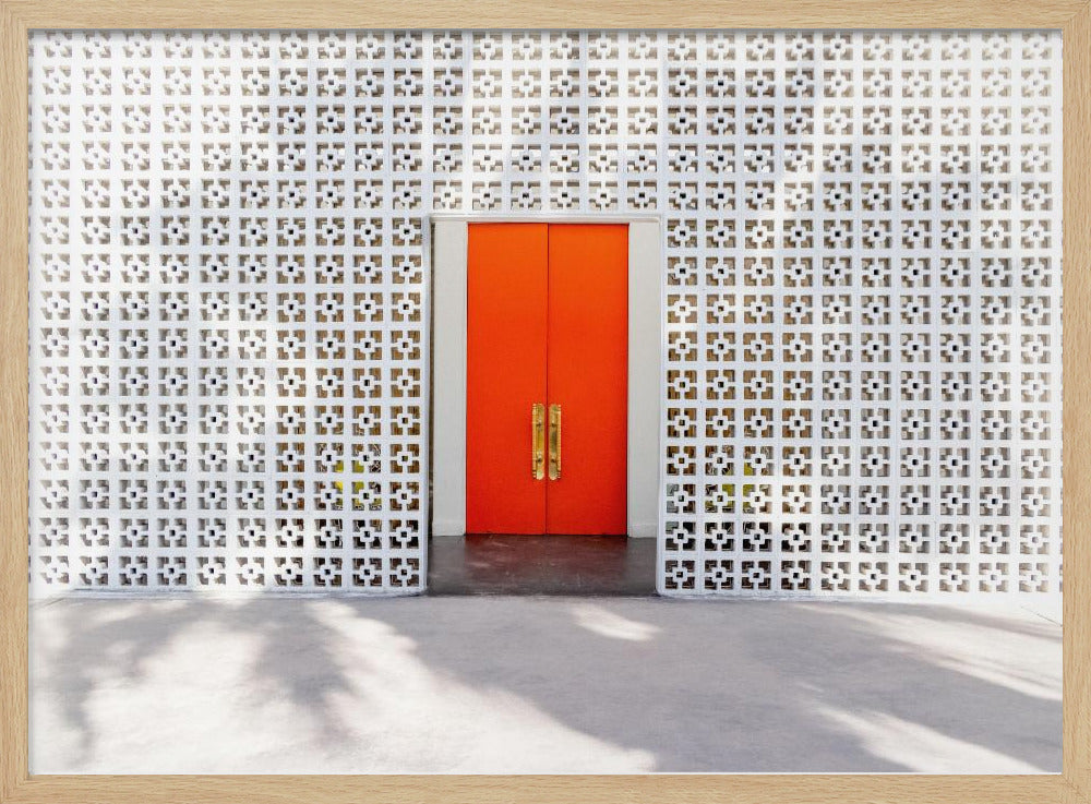 Parker Orange Doors and Breezeblock Wall | Poster