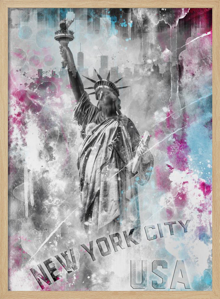 POP ART Statue of Liberty - Splashes | Poster