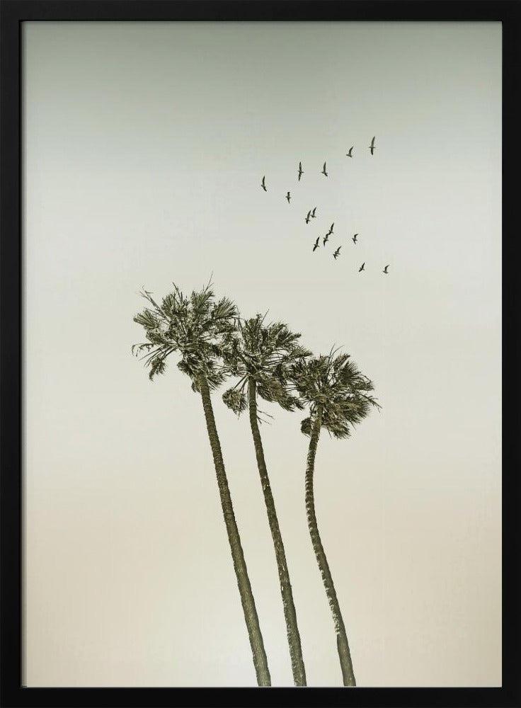 Vintage minimalist palm trees &amp; sunset | Poster