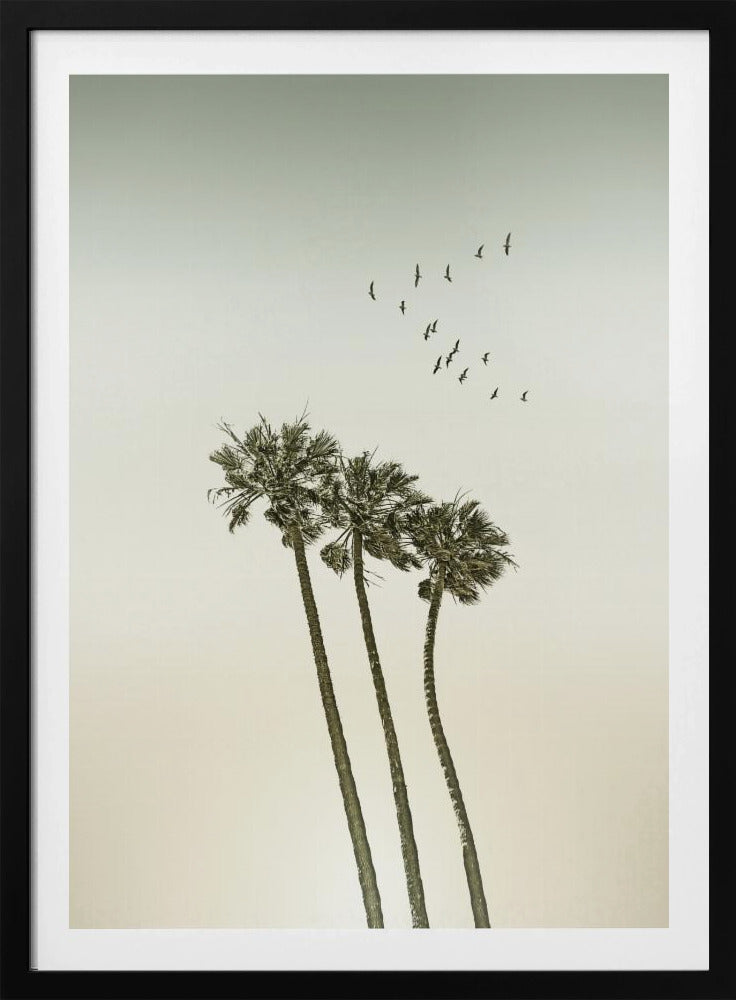 Vintage minimalist palm trees &amp; sunset | Poster