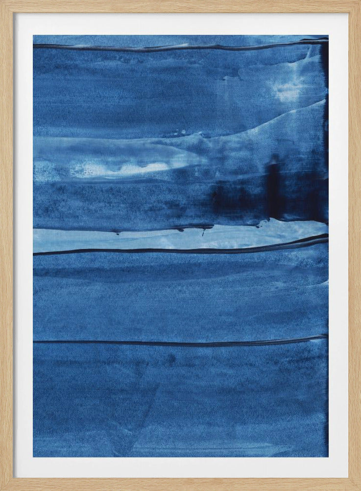 Blue Texture Flowing Vertical Lines | Poster