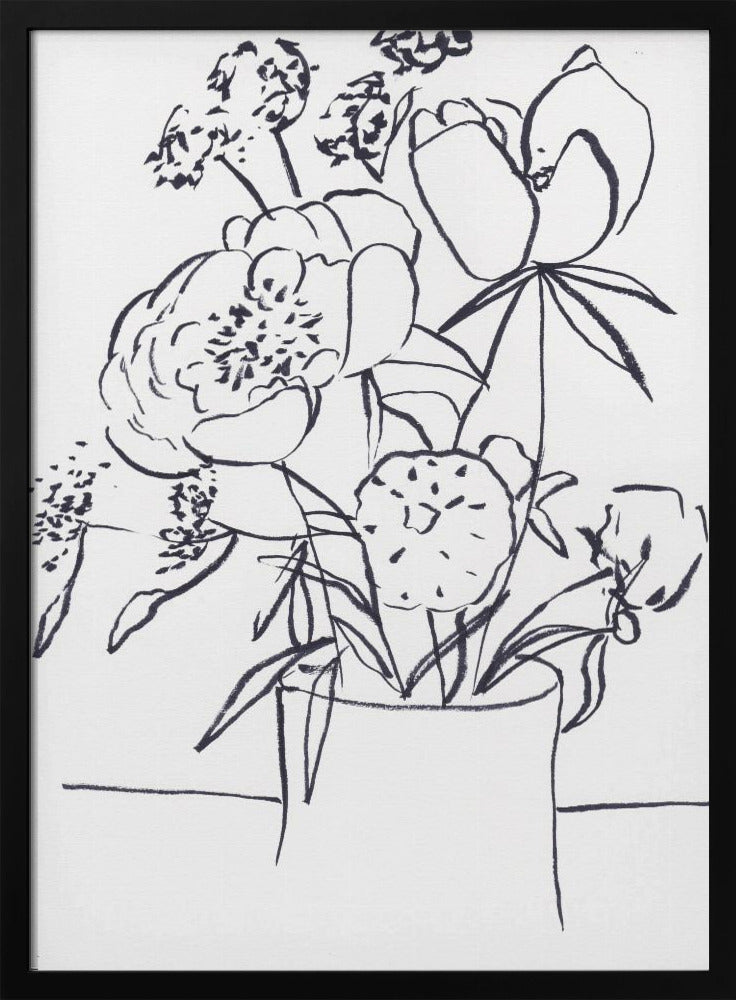 Black and White Floral Small | Poster