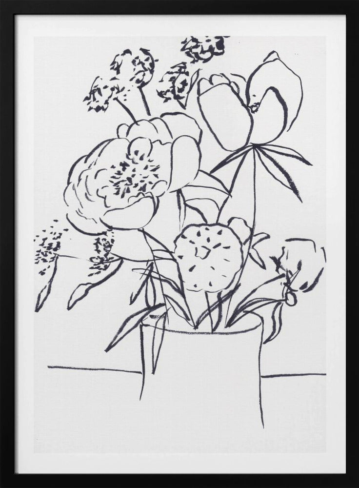 Black and White Floral Small | Poster