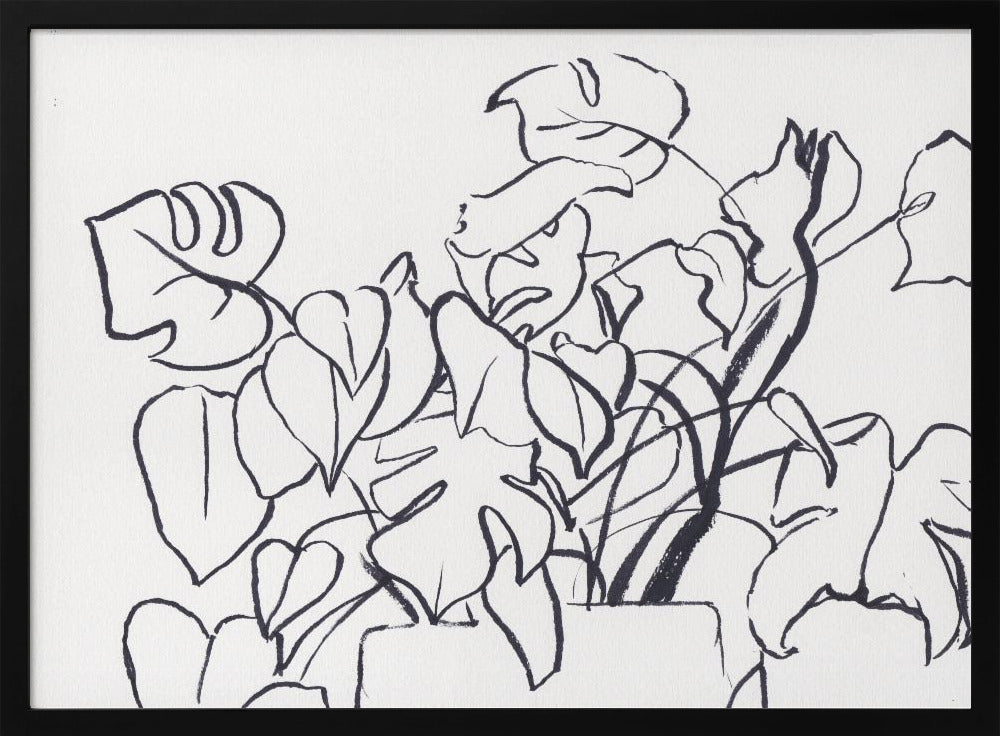 Black and White Monstera Small | Poster