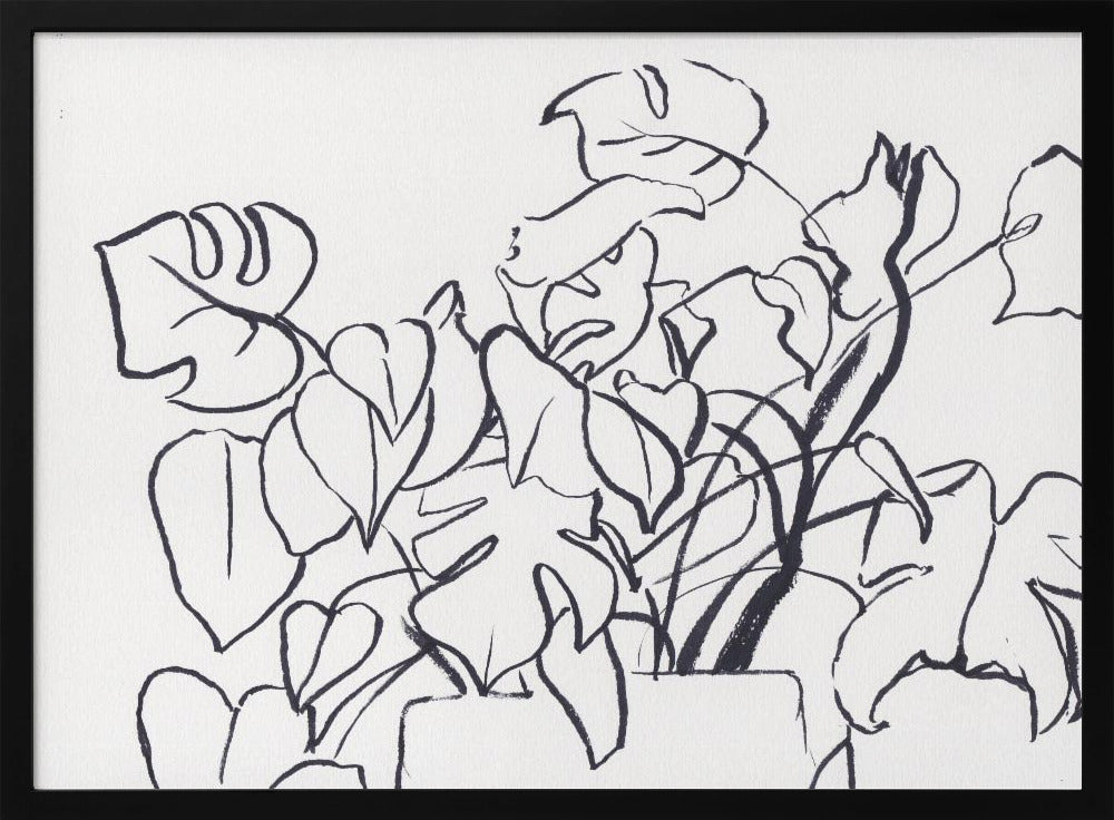 Black and White Monstera Large | Poster