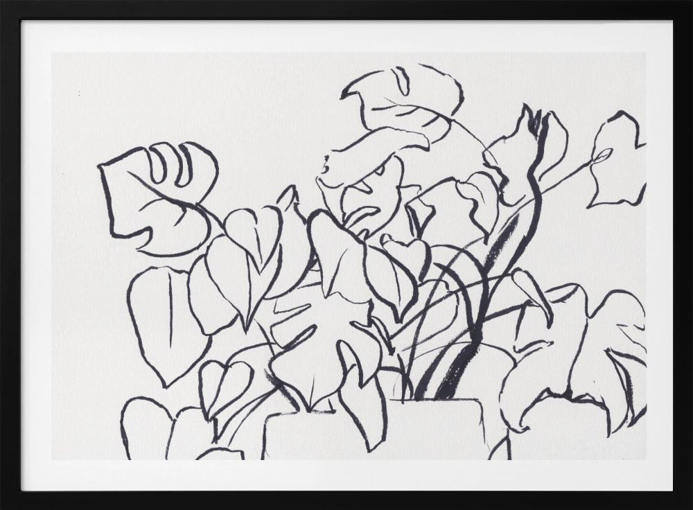 Black and White Monstera Large | Poster