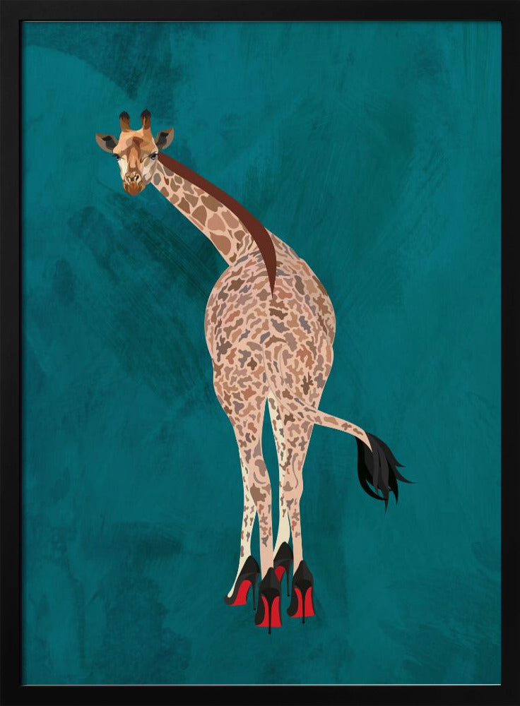 Quirky Giraffe Green | Poster