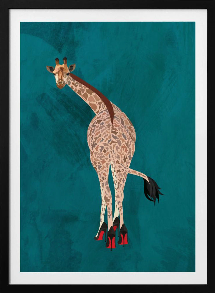 Quirky Giraffe Green | Poster