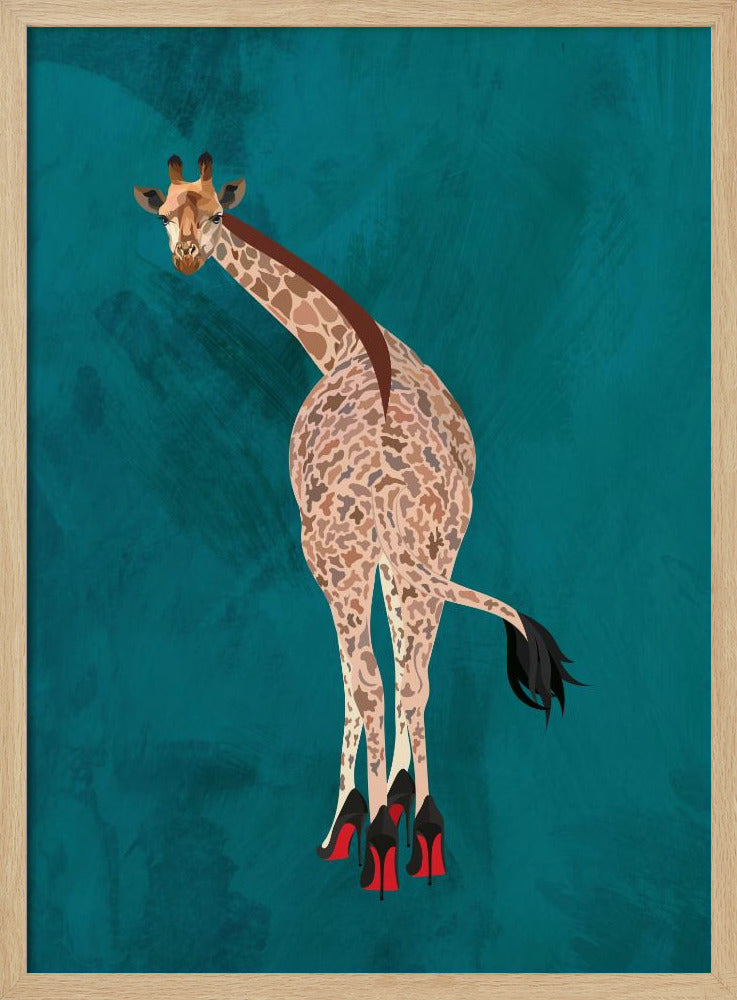 Quirky Giraffe Green | Poster