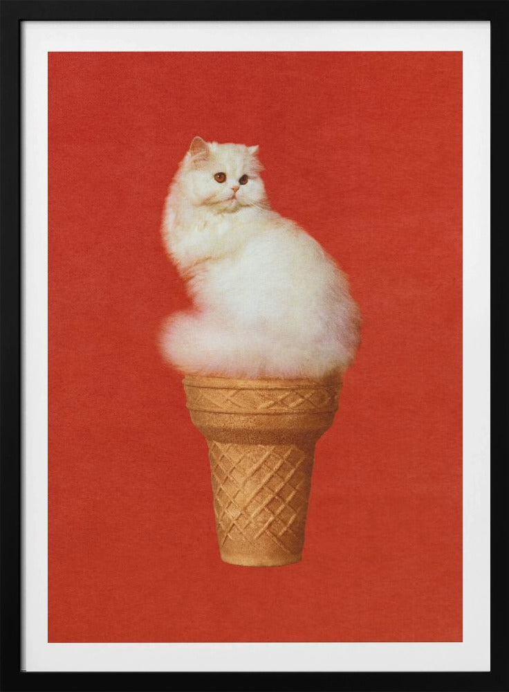 Cat Ice Cream Red | Poster