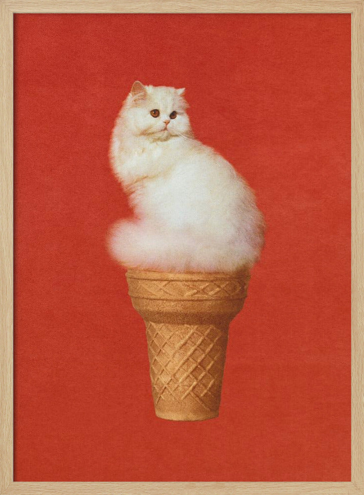 Cat Ice Cream Red | Poster