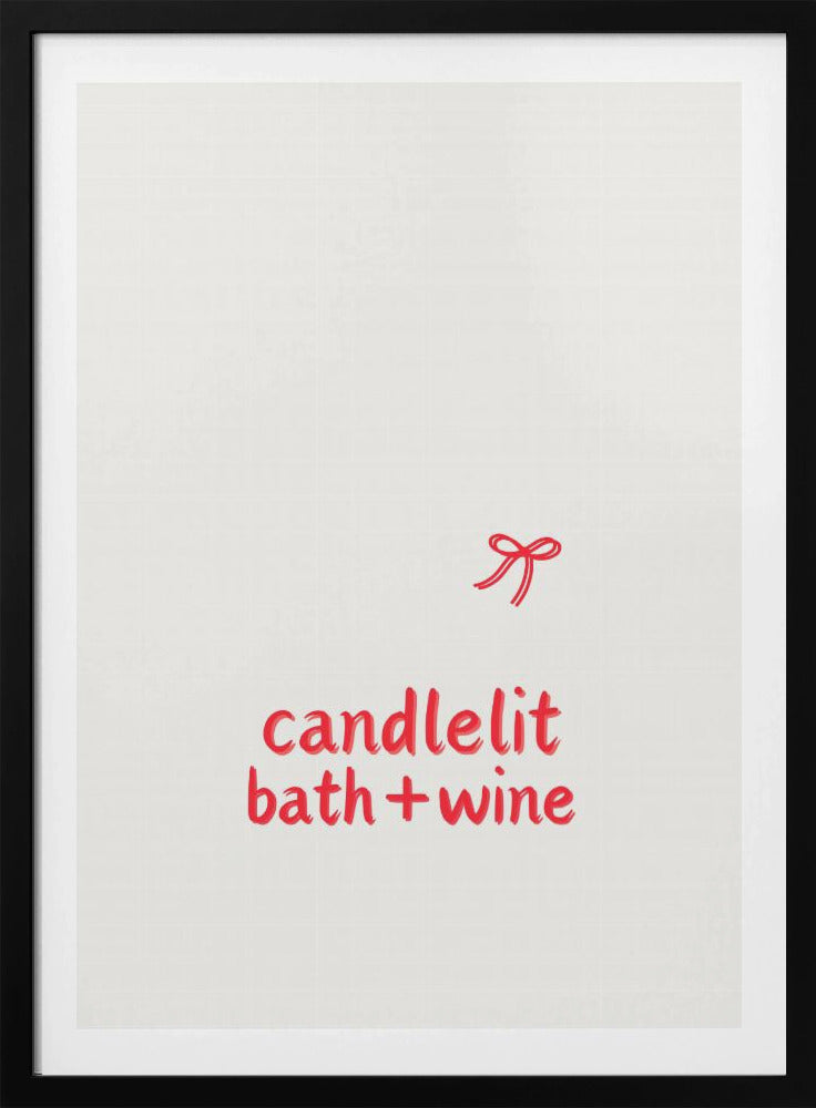 Candlelit bath + Wine | Poster