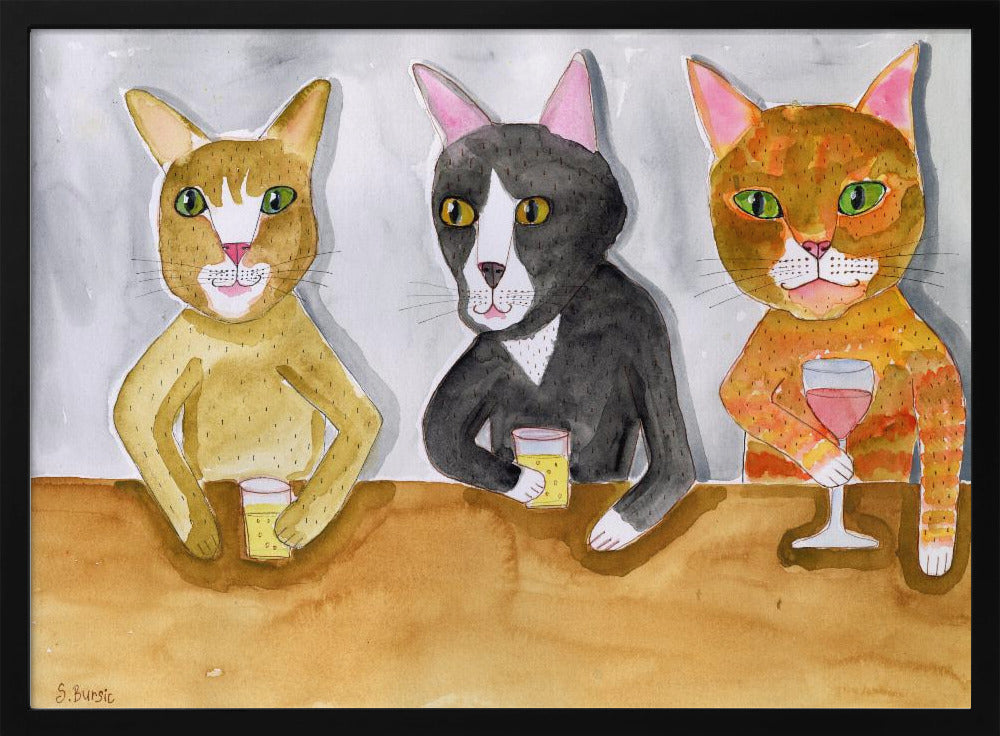 Three Cats at the Bar | Poster