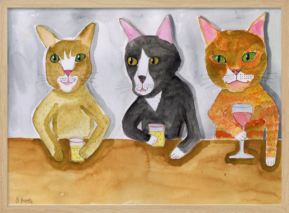 Three Cats at the Bar | Poster