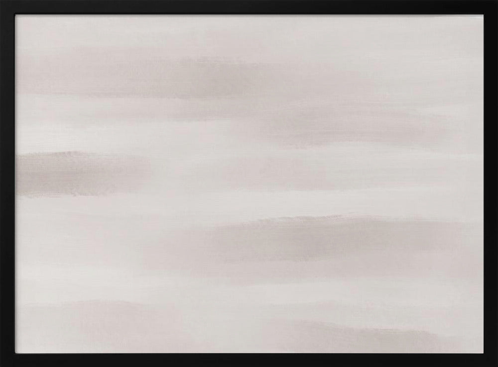 Soft Beige And Gray Horizontal Brushstrokes | Poster