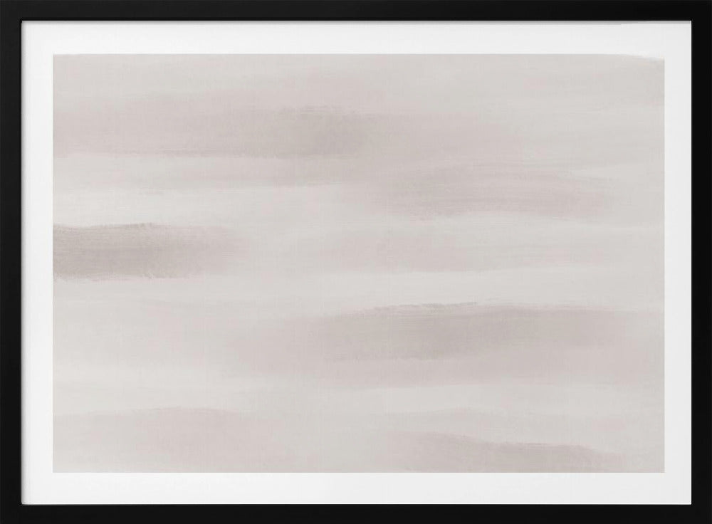 Soft Beige And Gray Horizontal Brushstrokes | Poster
