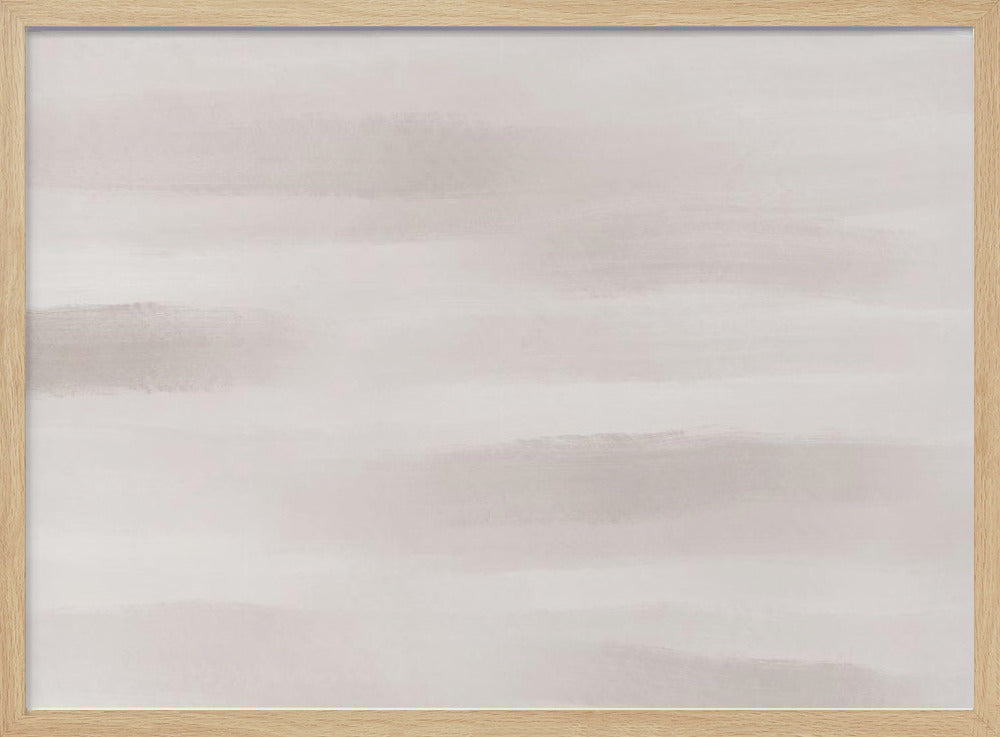 Soft Beige And Gray Horizontal Brushstrokes | Poster