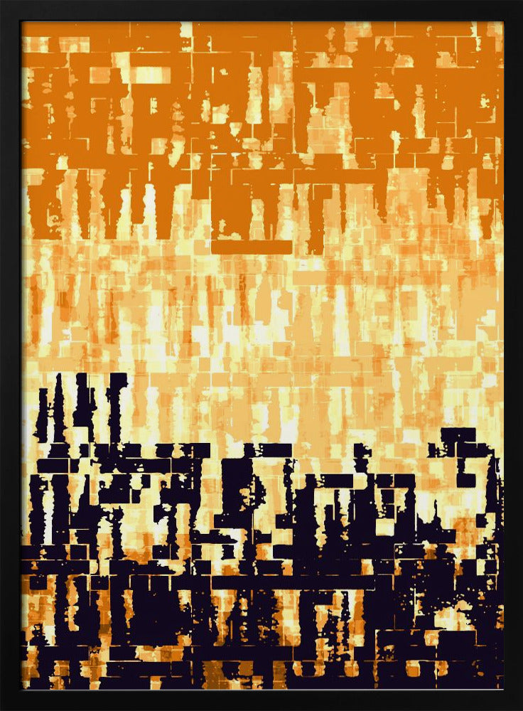 Orange and Black Color Palette with Pixelated Textures | Poster