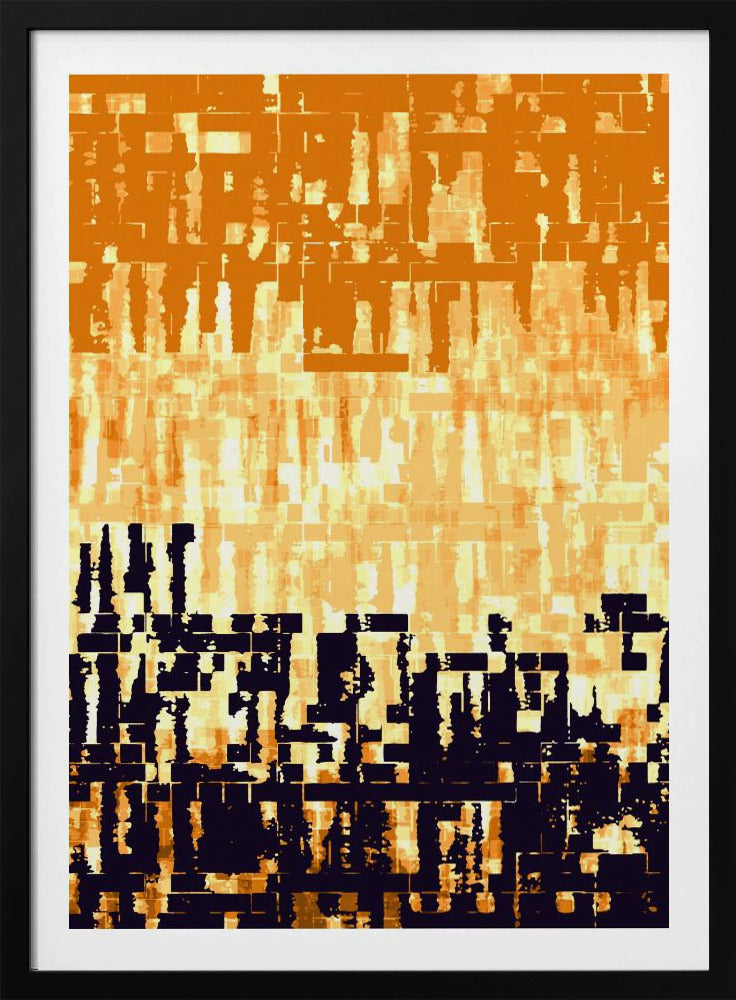 Orange and Black Color Palette with Pixelated Textures | Poster