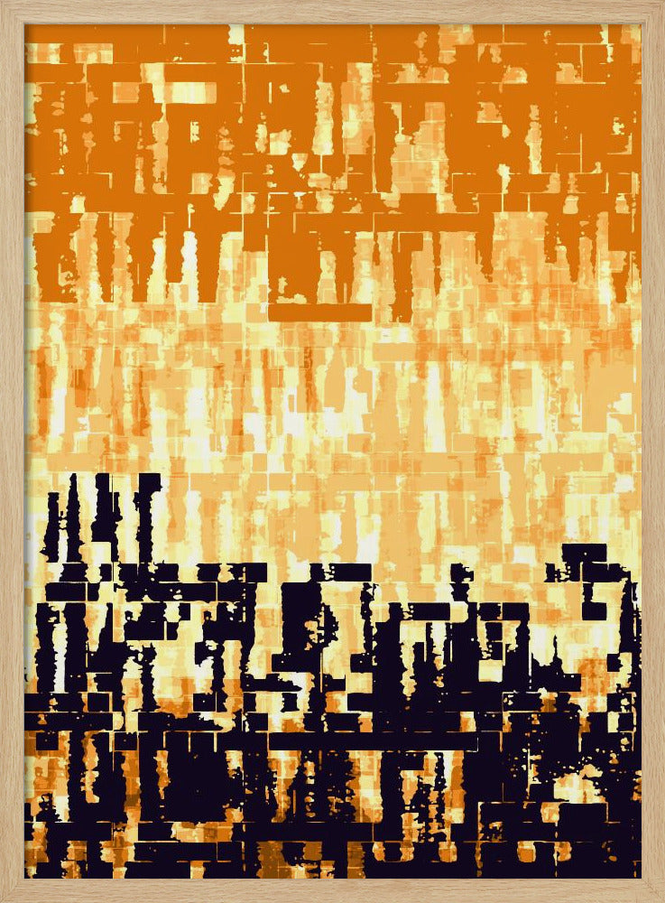 Orange and Black Color Palette with Pixelated Textures | Poster