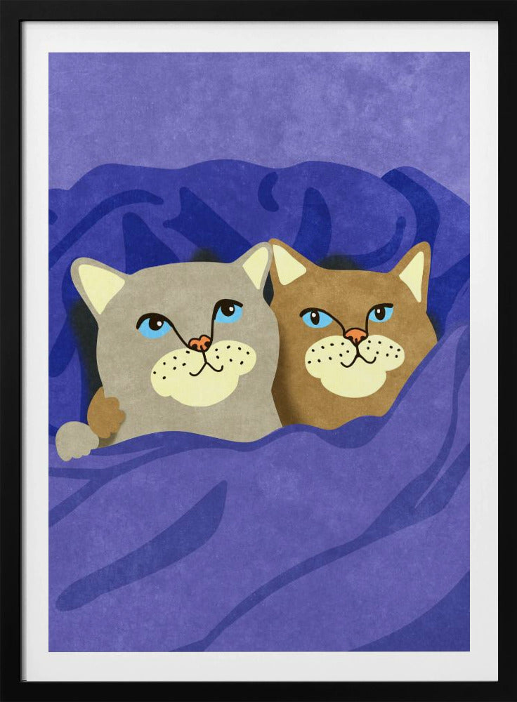 Cats in Bed | Poster
