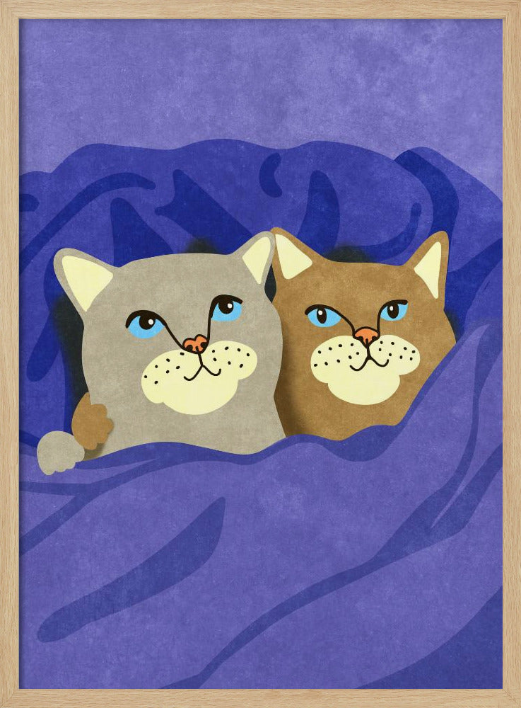 Cats in Bed | Poster