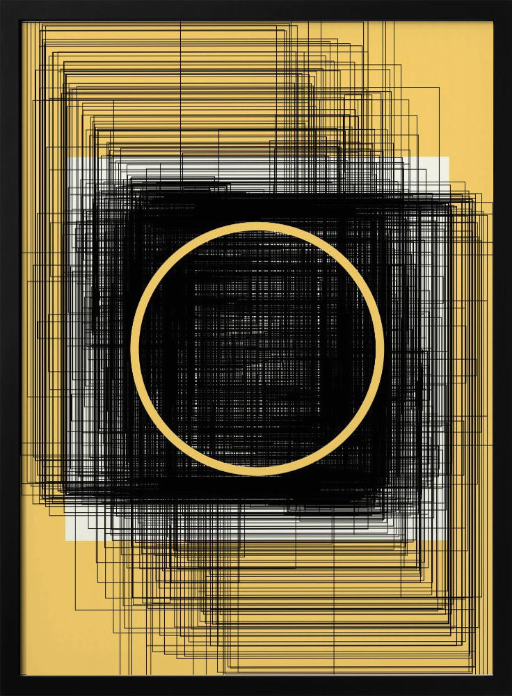 Yellow Circle and Black Lines | Poster
