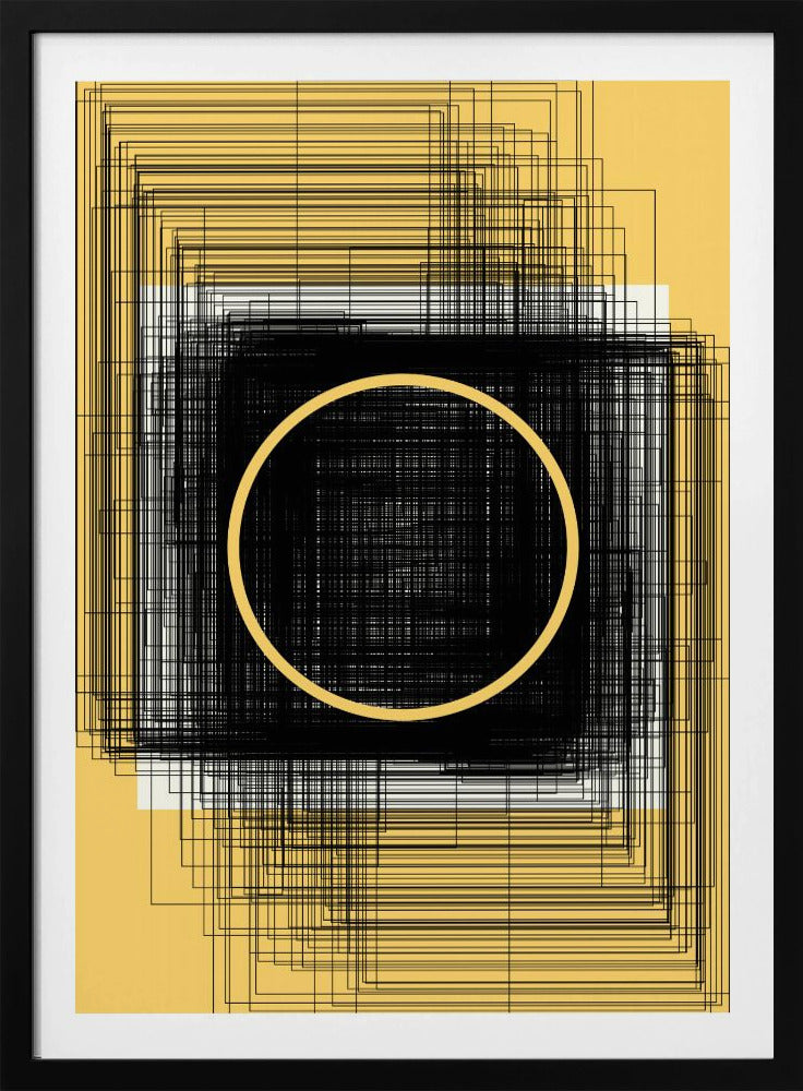 Yellow Circle and Black Lines | Poster