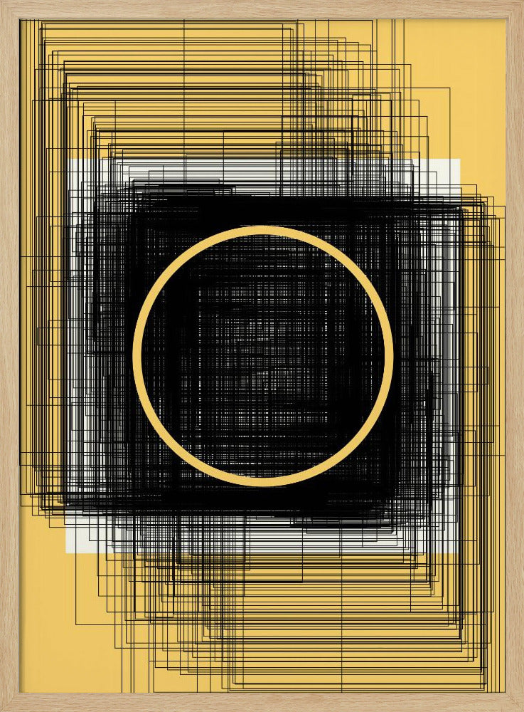 Yellow Circle and Black Lines | Poster