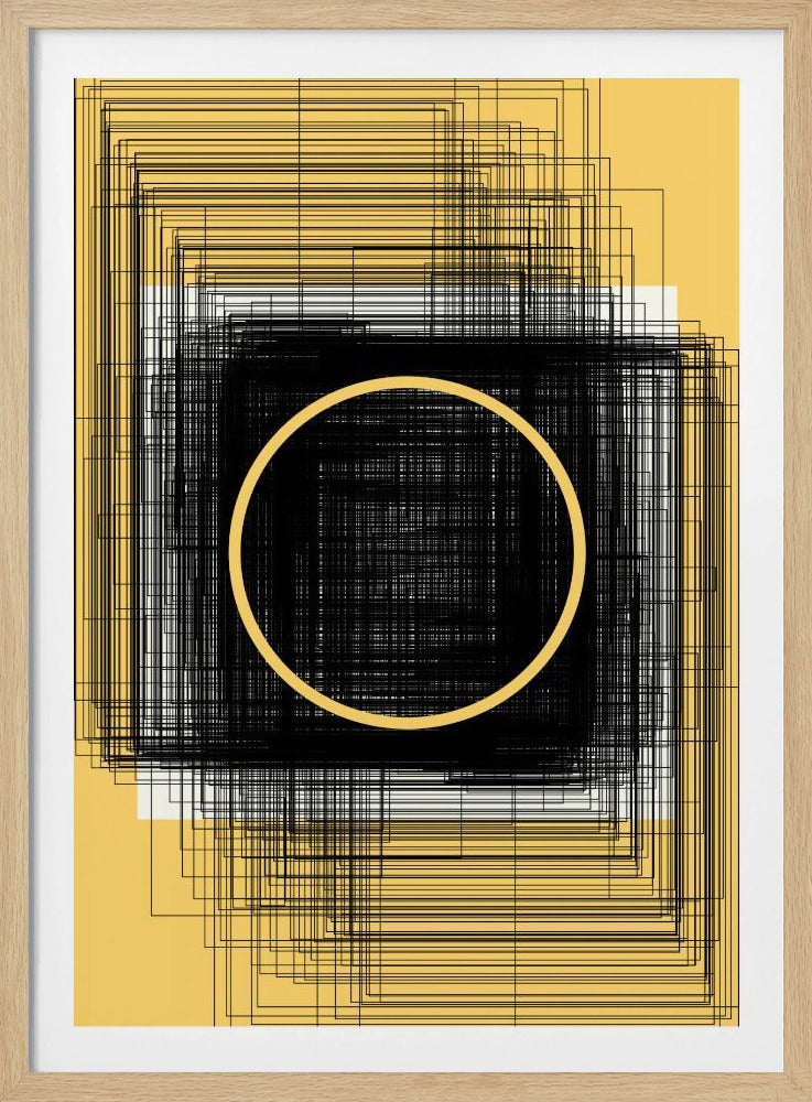 Yellow Circle and Black Lines | Poster